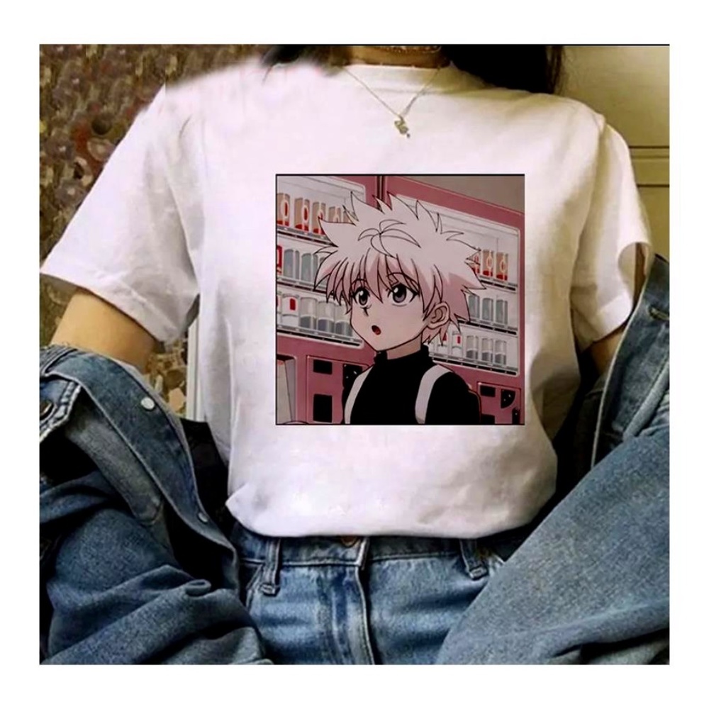 Hunter x hunter anime t-shirt anime hxh bnha mha white shirt death note killua